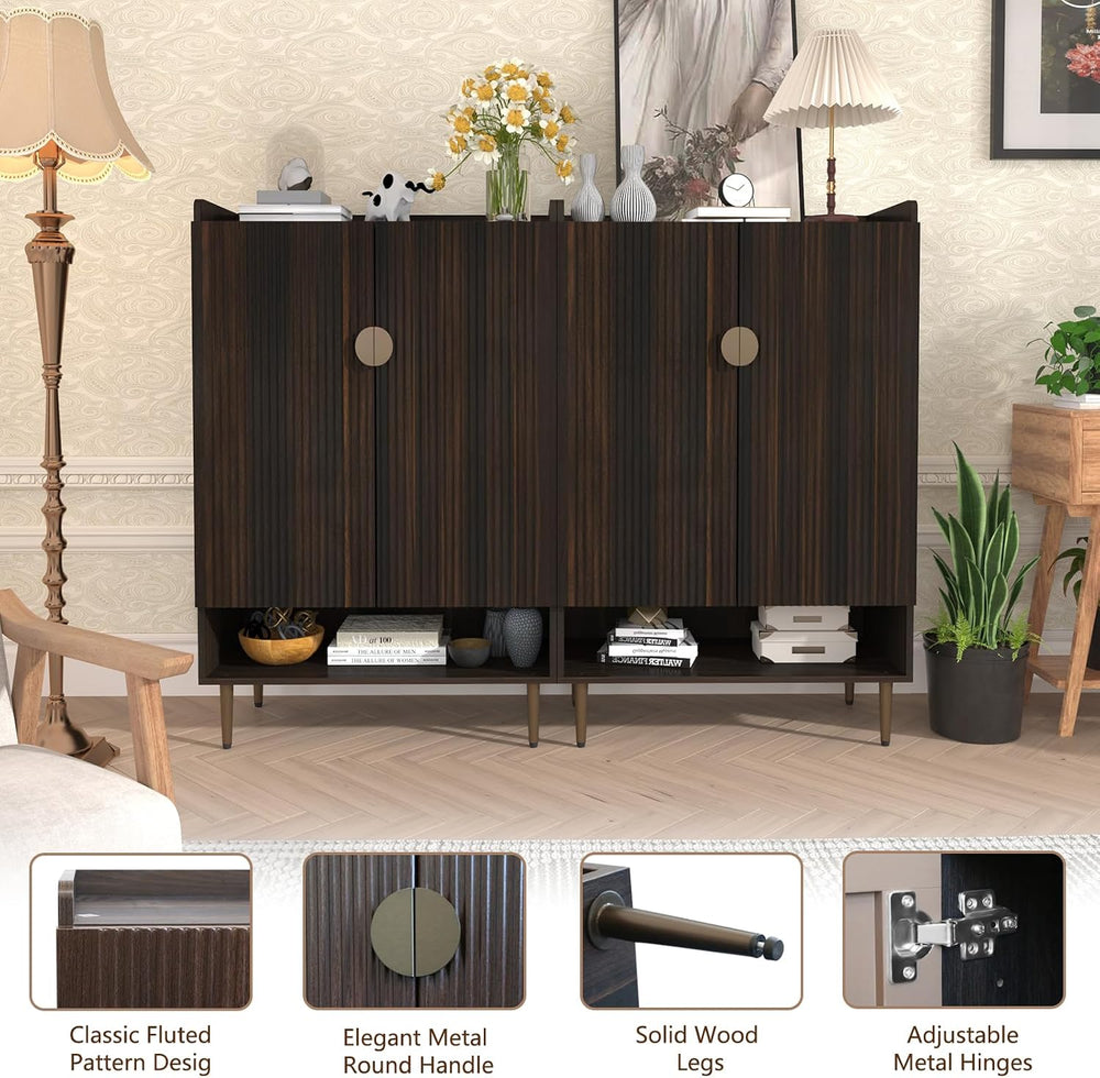 HLR Modern Shoe Cabinet for Entryway, 24 Pairs Shoe Storage Cabinet, Brown