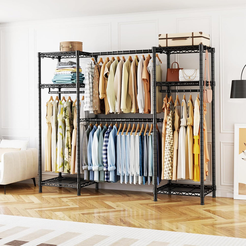 Ulif E7 Garment Rack, Heavy Duty Clothes Storage System with Extendable Rod