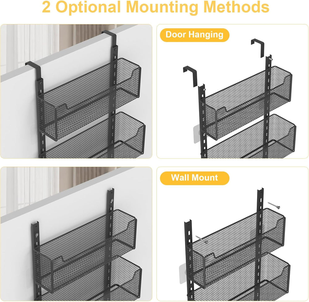VyGrow Over the Door Organizer, 8-Tier Pantry Organizer with Fully Enclosed M...