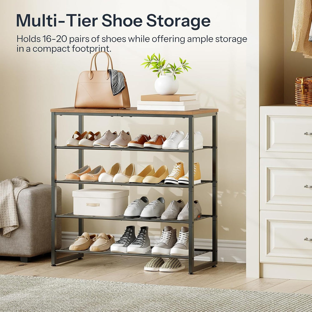 HOOBRO Shoe Rack, 5-Tier Narrow Shoe Organizer for Entryway, Holds 16-20 Pair...