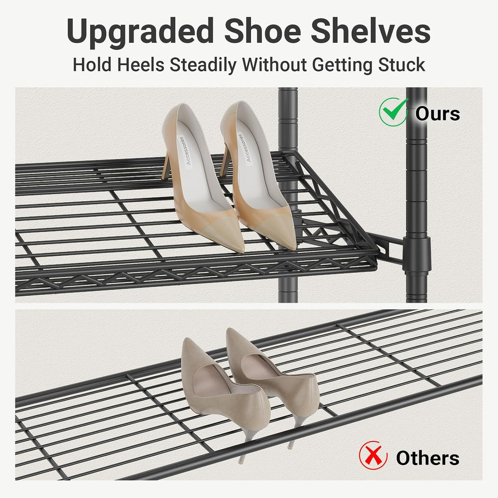VIPEK S30 Clothes Rack with 25° Adjustable Shoe Shelves for Bedroom, Black