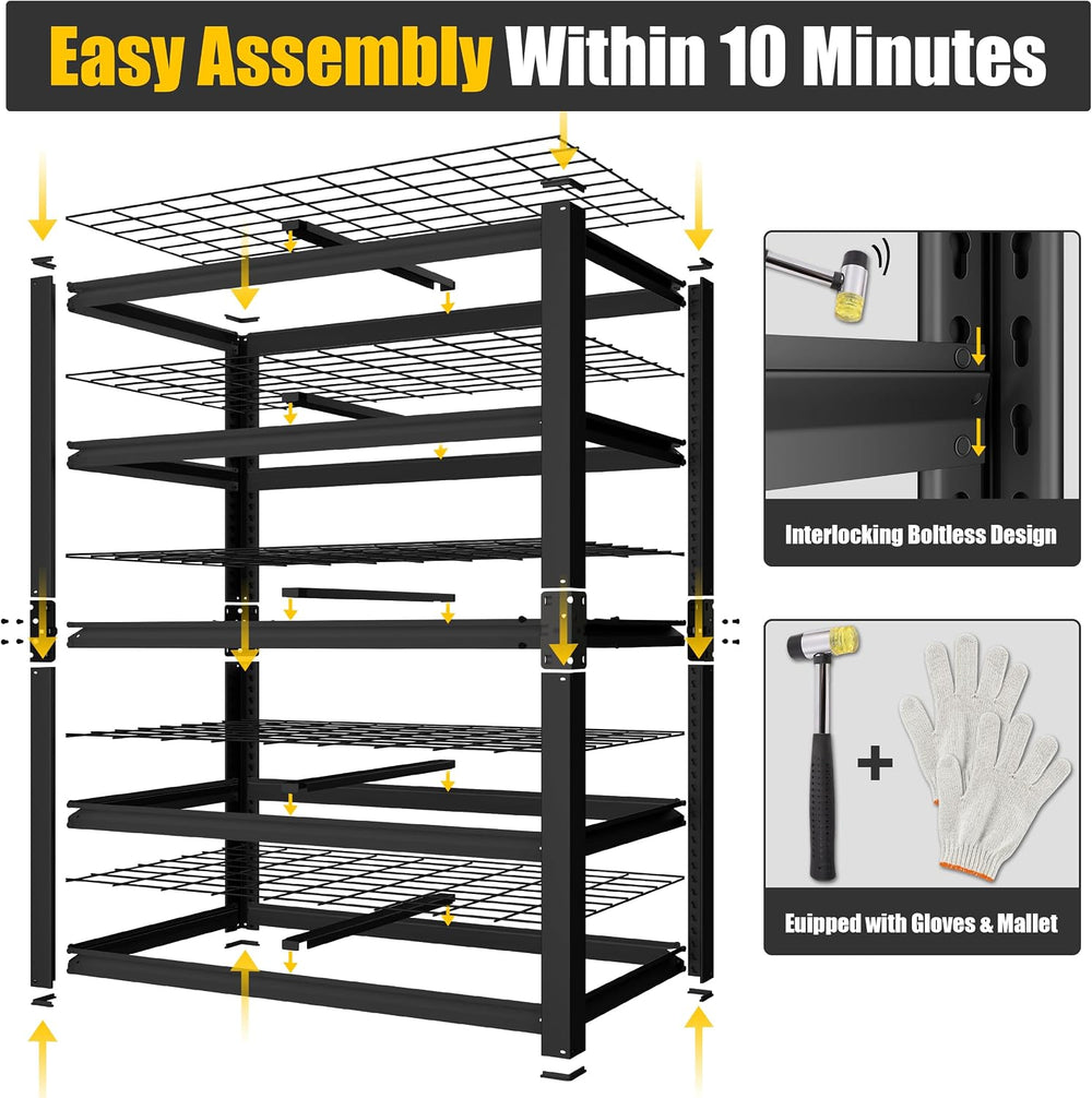 PrimeZone 48" W X 24" D X 72" H 5 Tier Heavy Duty Garage Shelv...