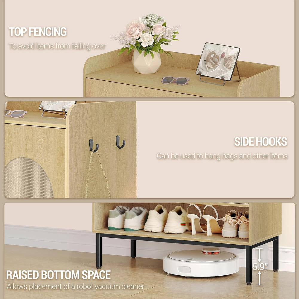 Hzuaneri Shoe Cabinet, 7-Tier Shoe Storage Cabinet with Adjustable Shelves