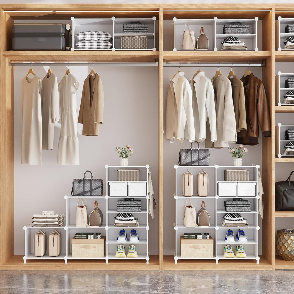 AWTATOS 6 Cube Closet Organizer Storage Shelves, White