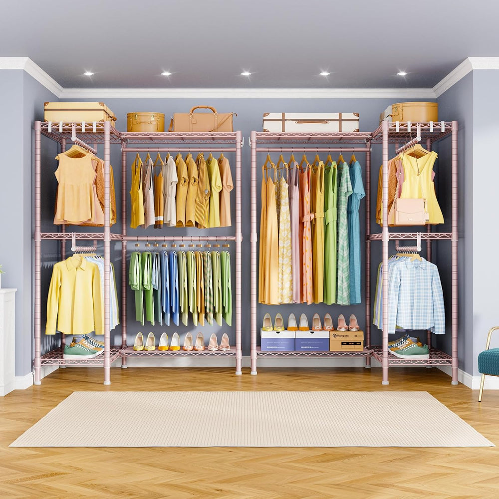 ULIFHOME E15 Garment Rack L Shaped Clothes Rack for Corner,Freestanding Cloth...