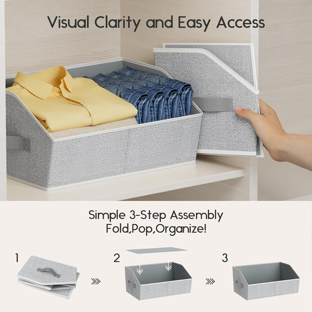 Homsorout Large Closet Organizers and Storage Bins - 8 Pack Trapezoid Storage...