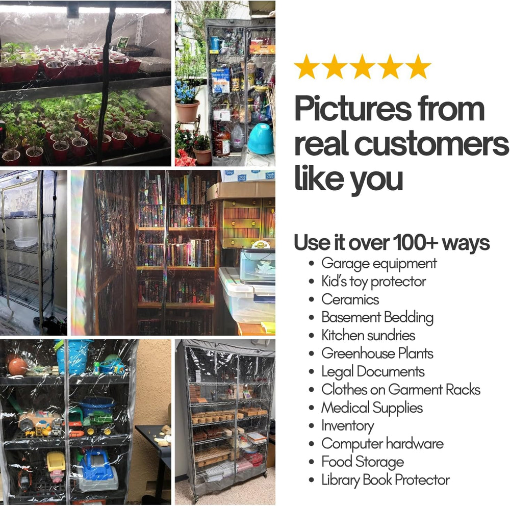 Formosa Covers Waterproof Storage Shelving Rack Cover with Clear Front PVC Pa...