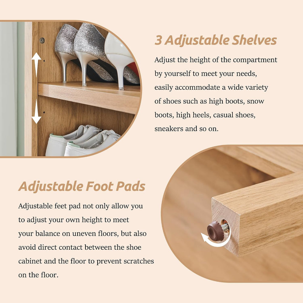 IFBUY 71" Tall Arched Shoe Cabinet, 8 Tiers Shoe Storage Cabinet, Freest...