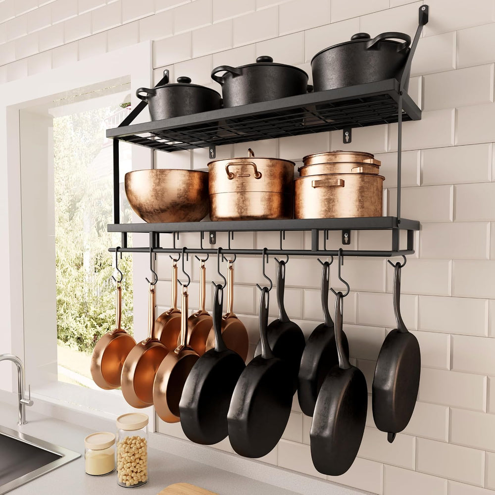 KES 30-Inch Kitchen Pot Rack - Mounted Hanging Rack for Kitchen Storage and O...