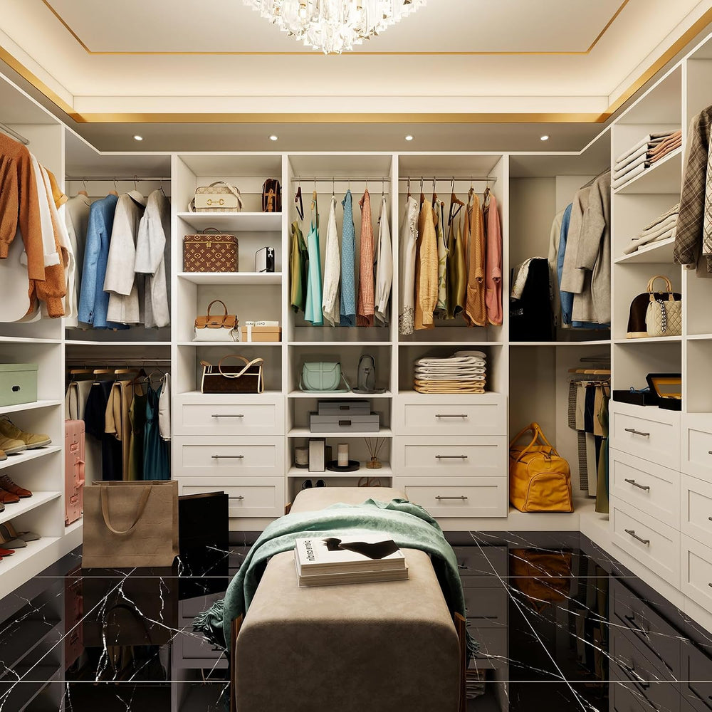 Vomavex Closet System with 4 sets, 101.9" Closet Organizer Systems with ...