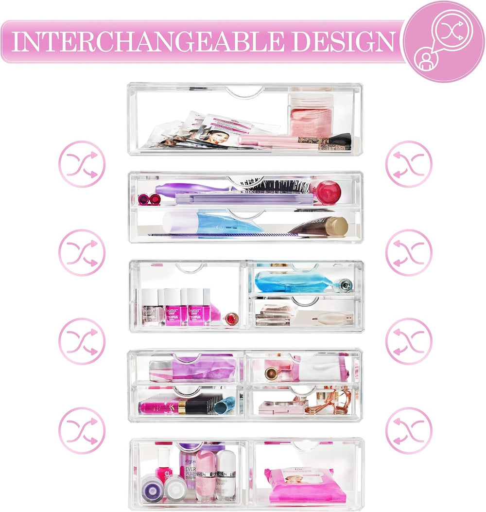 Sorbus Acrylic Drawers, Clear Makeup Organizer for Vanity (4 Drawers)