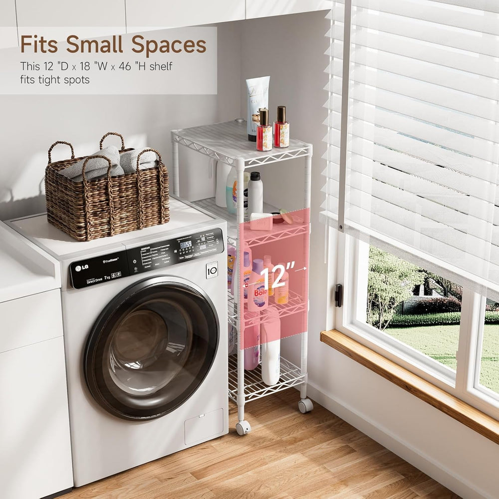 Golpart 4Tier Adjustable Storage Shelves Metal Wire Shelving Standing Shelf