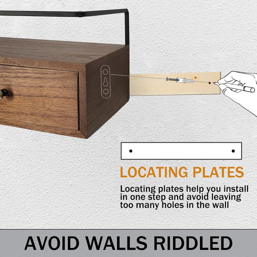 Floating Shelves for Wall Storage, Wall Mounted Bathroom Shelf with Drawers S...