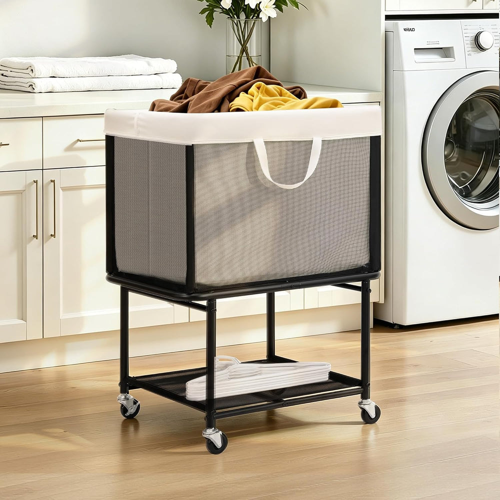STO STO Rolling Laundry Hamper with Lockable Wheels, 29-Gallon (110L) Laundry...