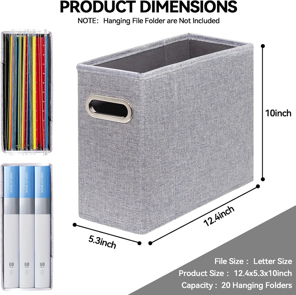 6 Packs Letter Size File Organizer, File Folders Organizer, Fabric Storage Bo...