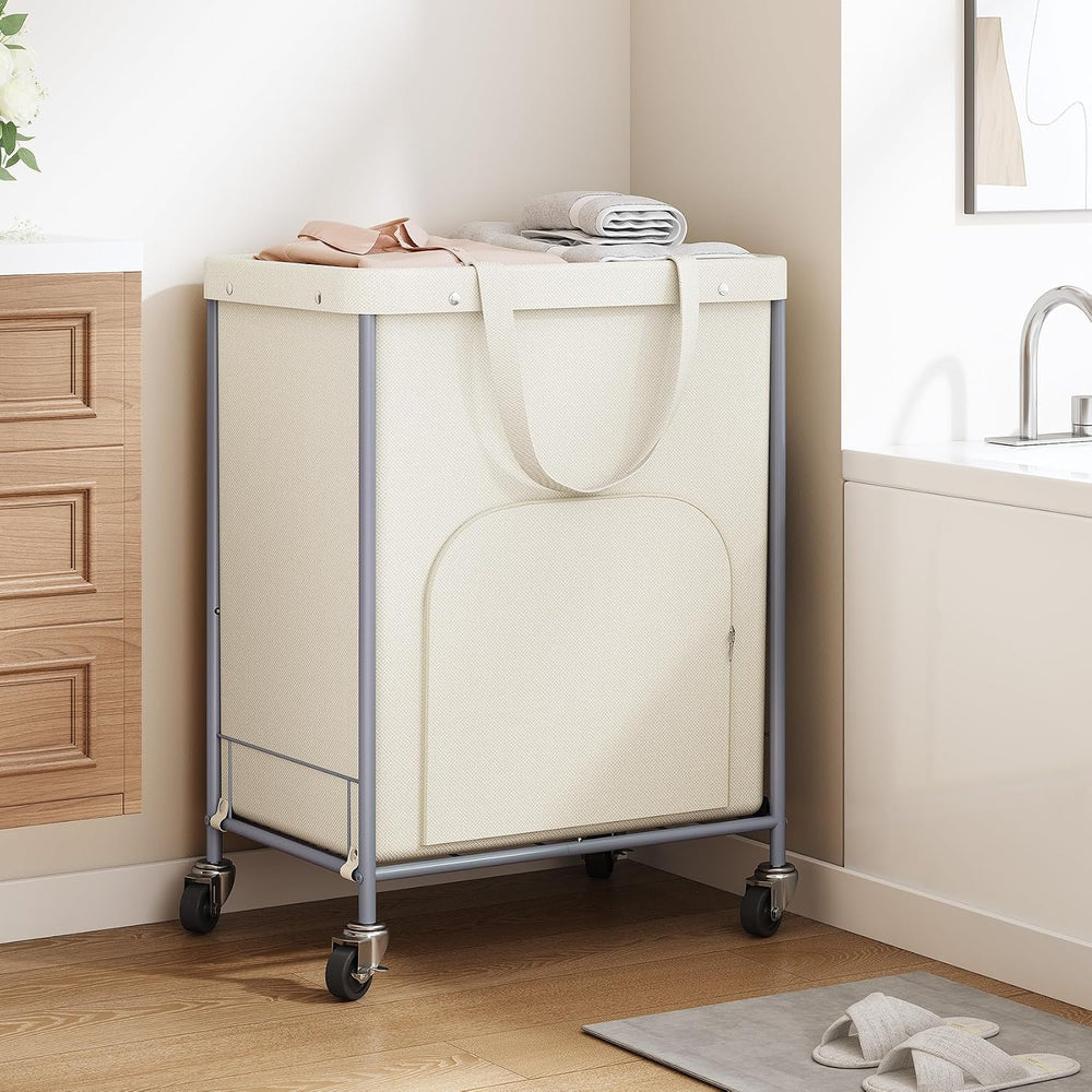 170L Large Laundry Basket with Wheels, Rolling Laundry Hamper Easy Access Clo...