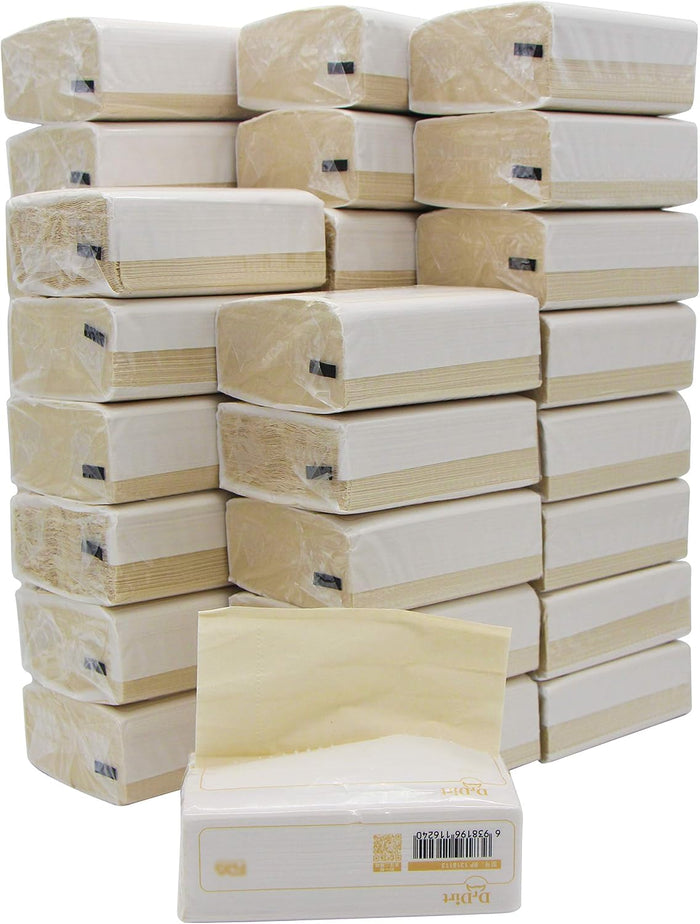 DrDirt Bamboo Facial Tissue Towels Paper in Bulk 36 Packs Refill Unscented Mini Travel Packs 3 Ply 110 Count 110 Sheets