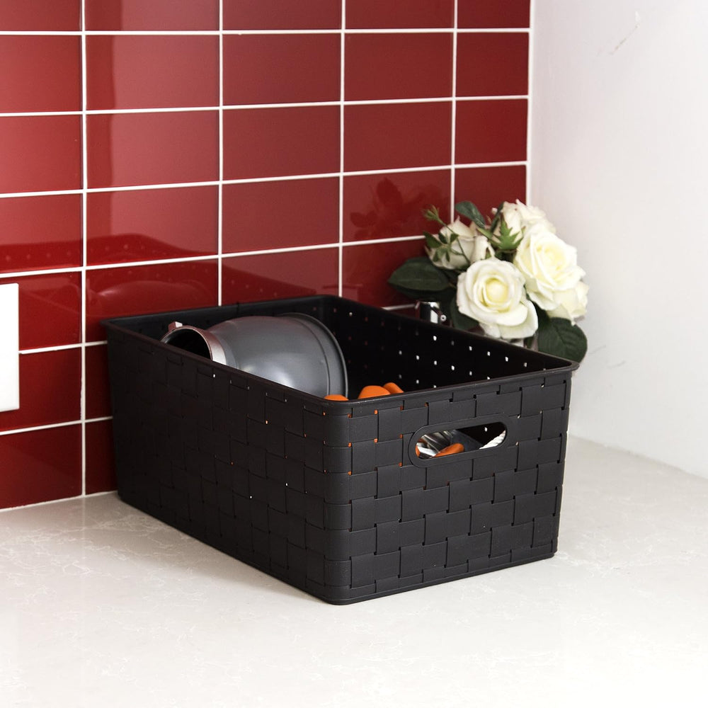 BINO | Plastic Basket, Large - Black | 3 Pack | THE STABLE COLLECTION | Multi...