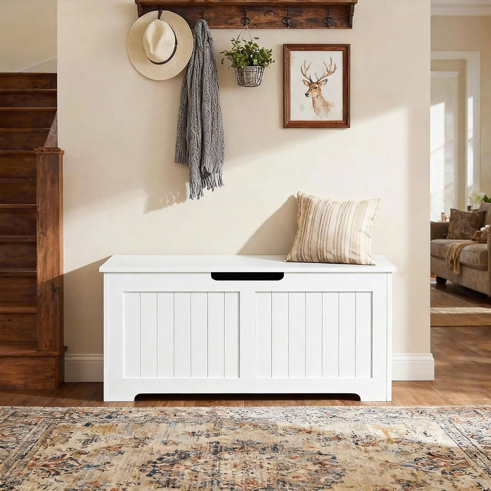 ZENY Storage Chest, Lift Top Storage Trunk, Entryway Shoe Bench, Wooden Stora...