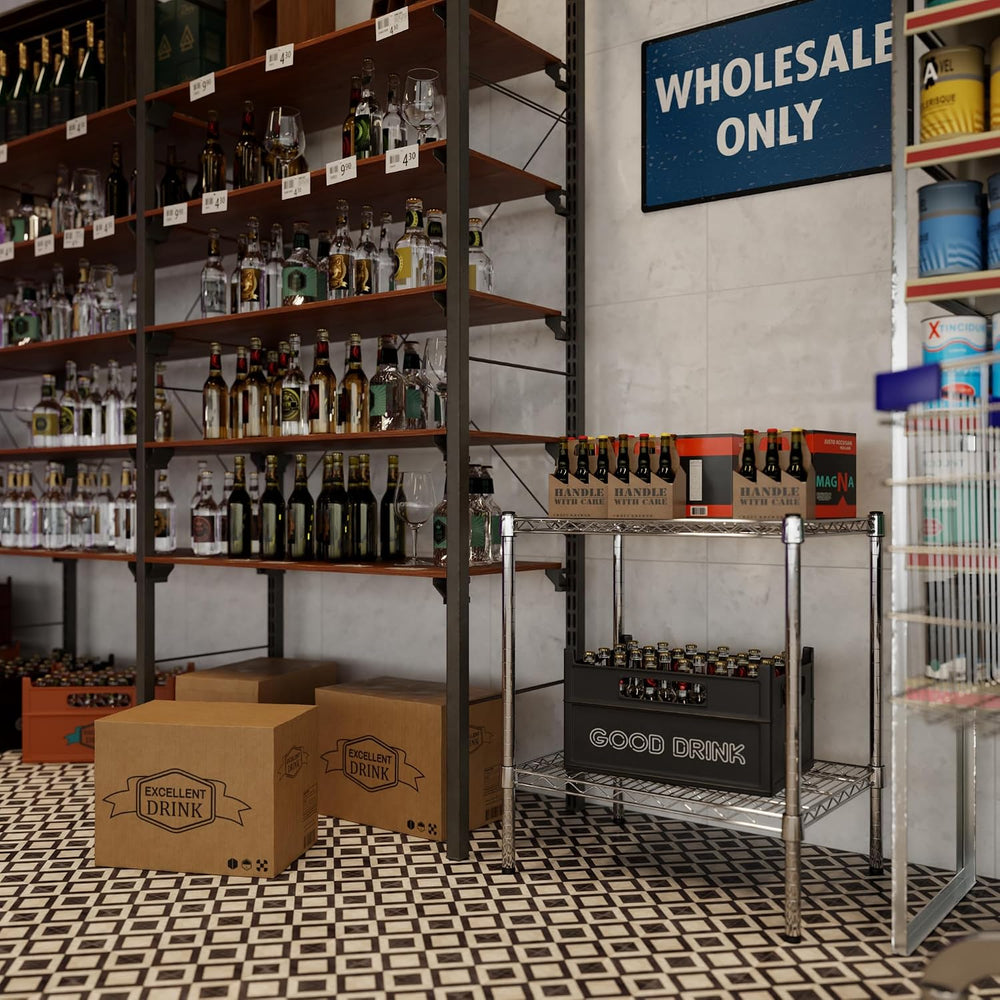 18" Deep x 24" Wide x 27" Height Wire Shelving Kit | 2-Tier | ...