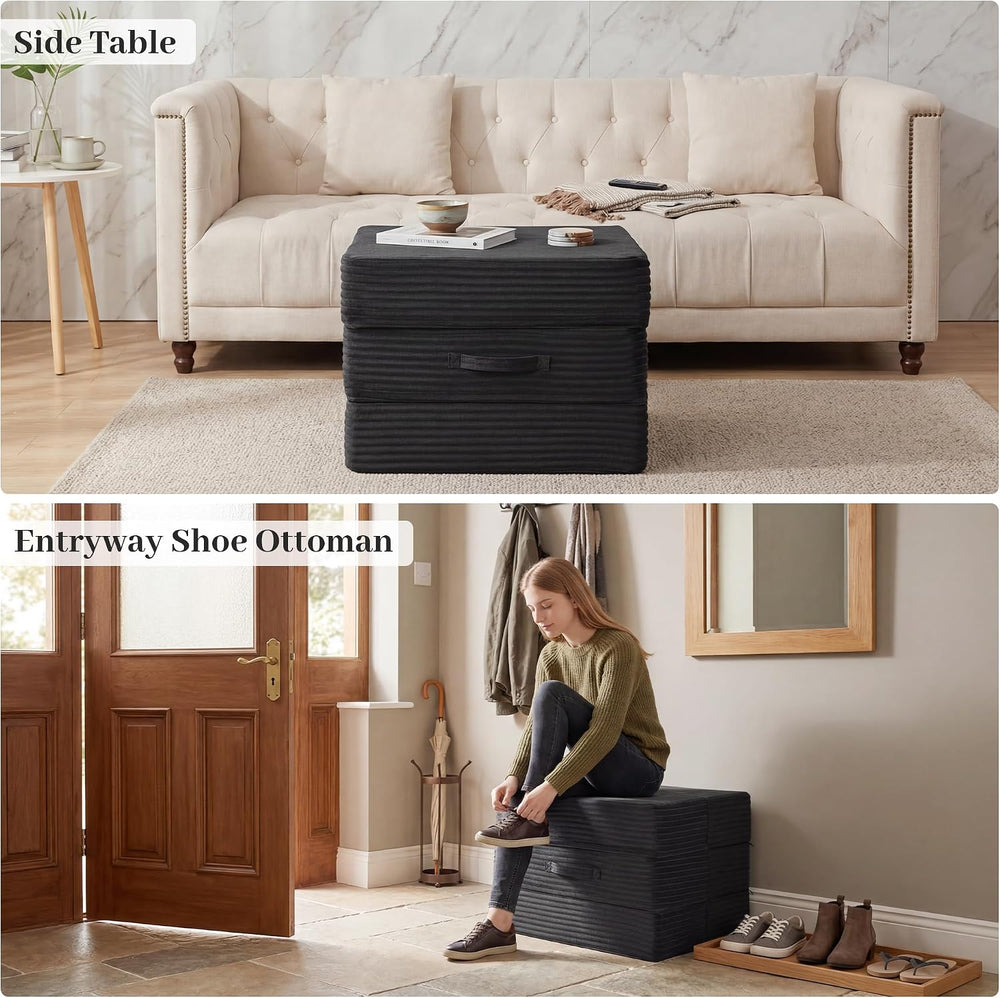 HOMBYS Modular Pouf Ottoman Foot Rest 25.6", Large Floor Cushion