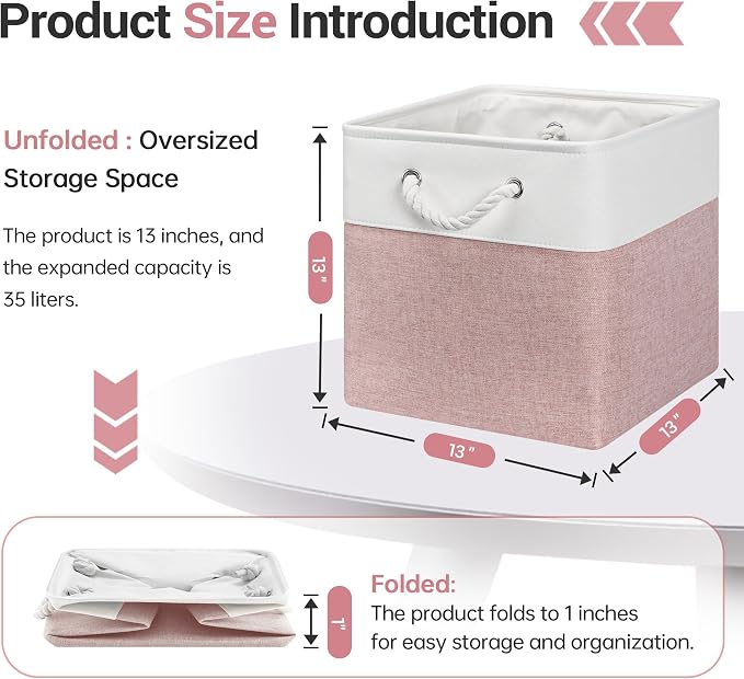 13x13 Inch Cube Storage Bins