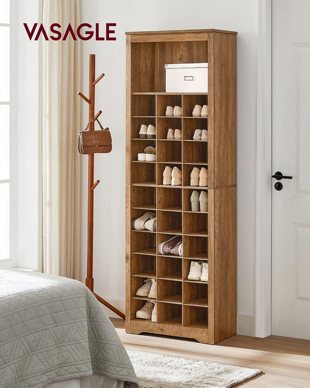 VASAGLE Tall Shoe Storage Cabinet, 10‑Tier, Holds Up to 30 Pairs of Shoes