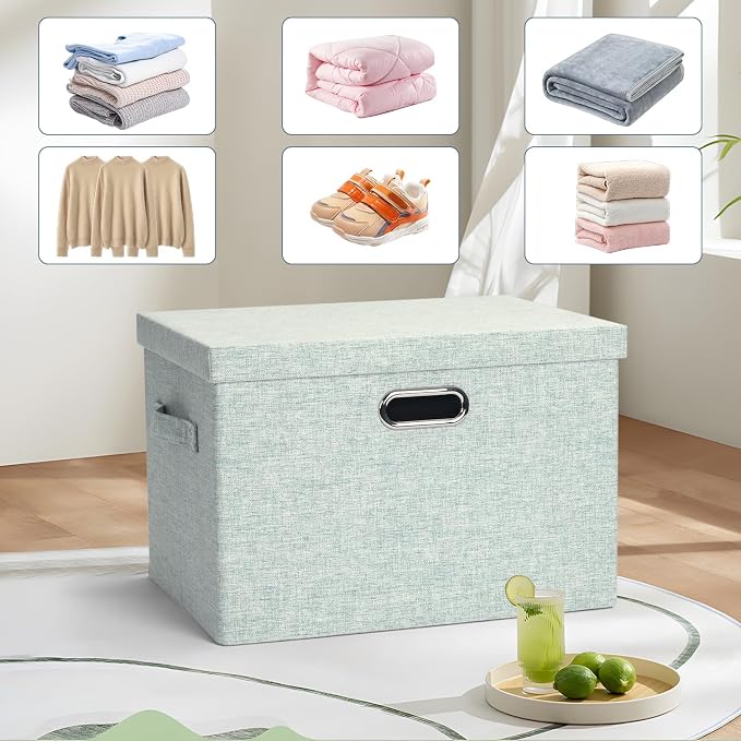 Large 17" 36 Quart Collapsible Stackable Storage Bins