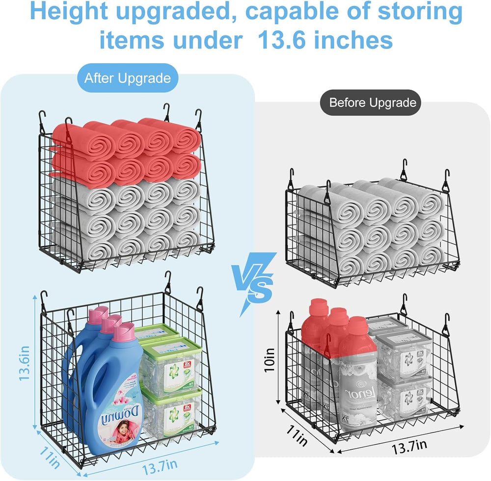 3-Pack Extra-Tall 13.6'' Hanging Laundry Basket Organizer, Foldable W...