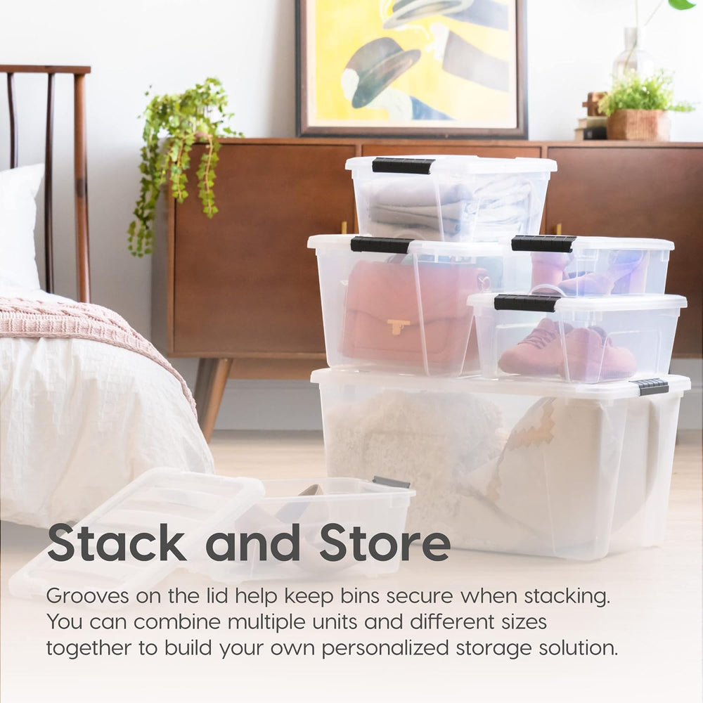 IRIS USA 6-Pack 54 Quart Storage Bins with Lids, Clear
