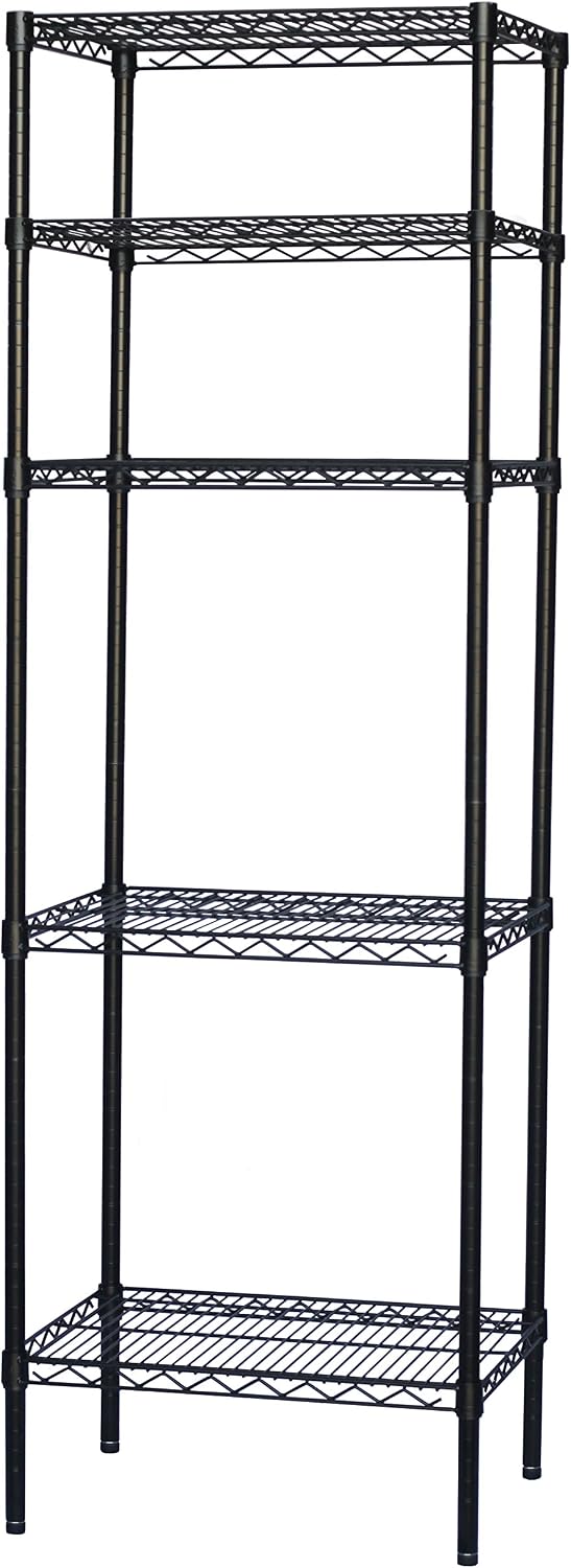 Shelving Inc. 12" d x 48" w x 72" h Black Wire Shelving with 5...