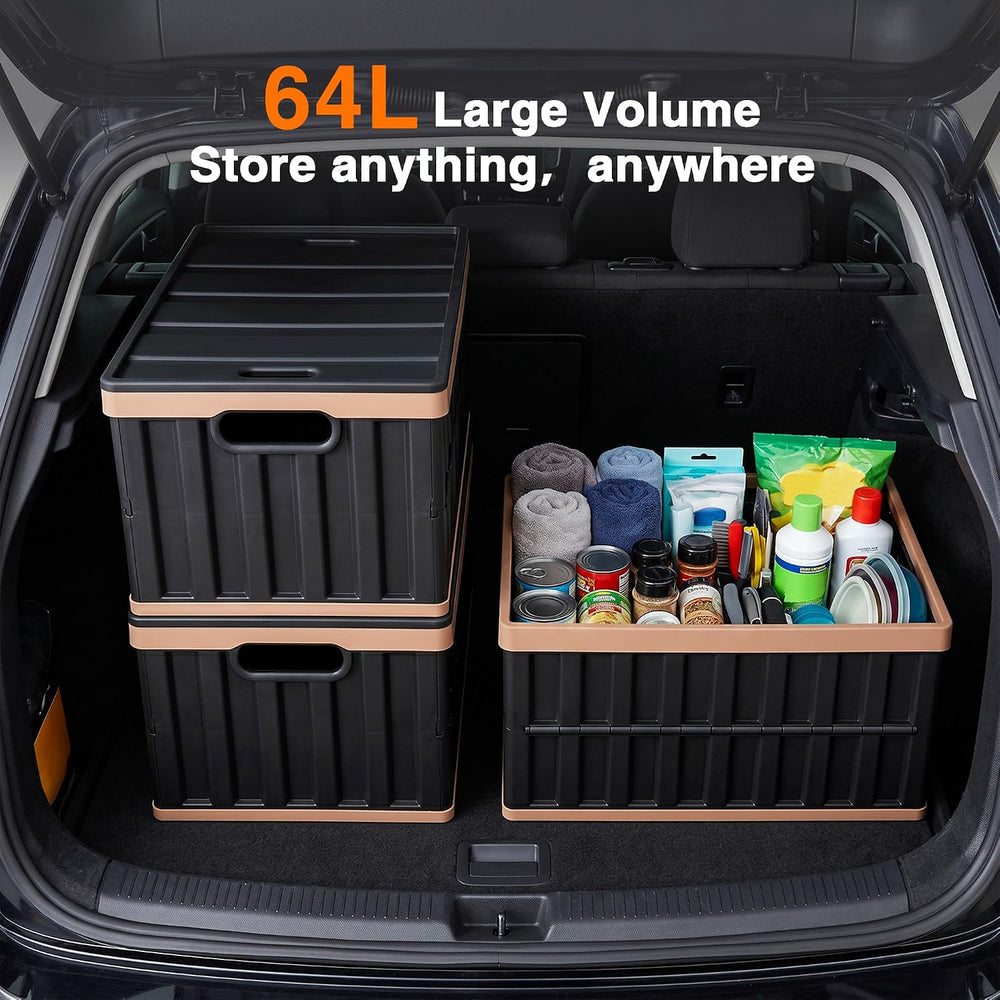 Citylife 64L Collapsible Storage Bins with Lids Plastic Storage Containers fo...