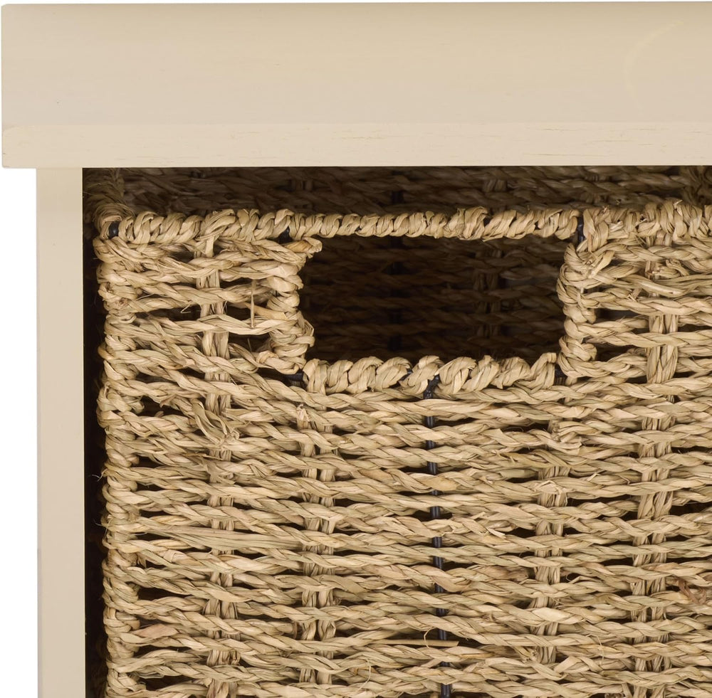 SAFAVIEH Home Collection - Finley Sand Wall Mounted 3-Basket Storage Rack wit...
