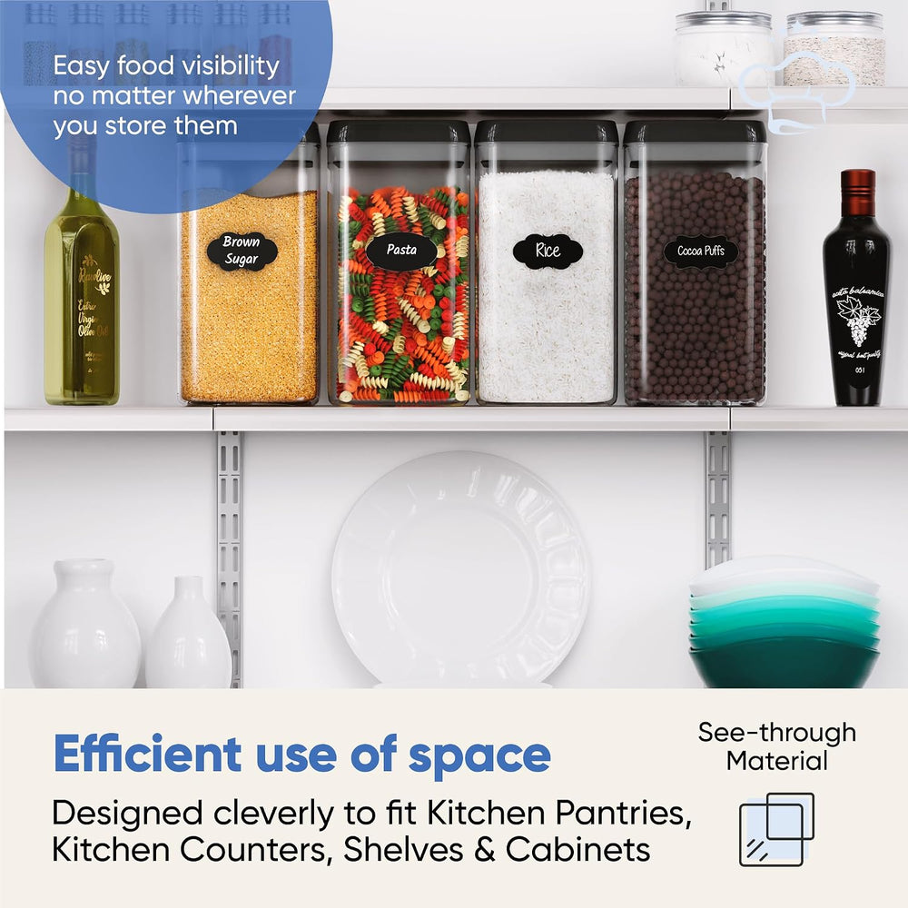 Chef's Path Airtight Food Storage Boxes with Labels - Kitchen Storage - F...