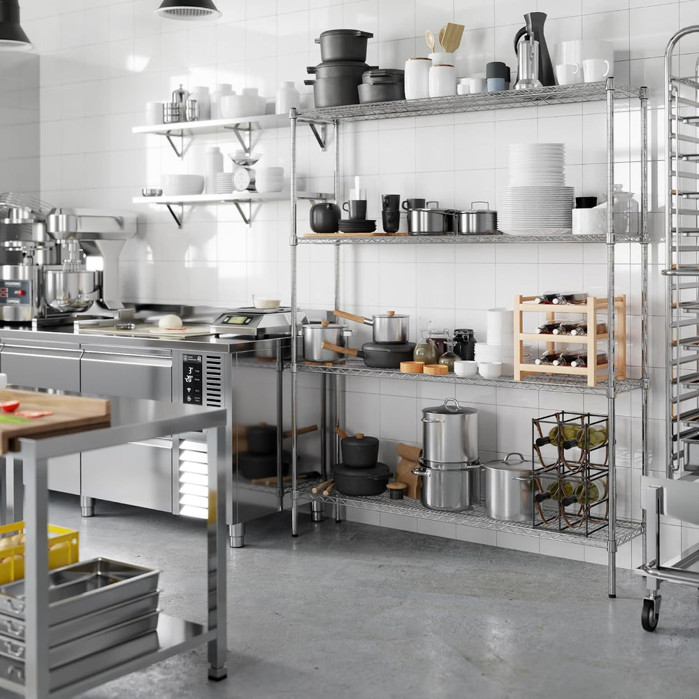 14" Deep x 60" Wide x 74" Height Wire Shelving Kit | 4-Tier | ...