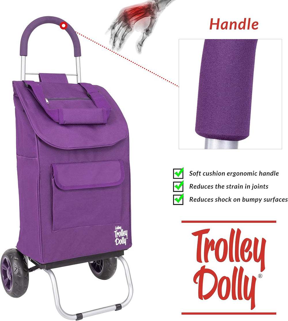 dbest products Trolley Dolly Purple Foldable Shopping cart for Groceries with...