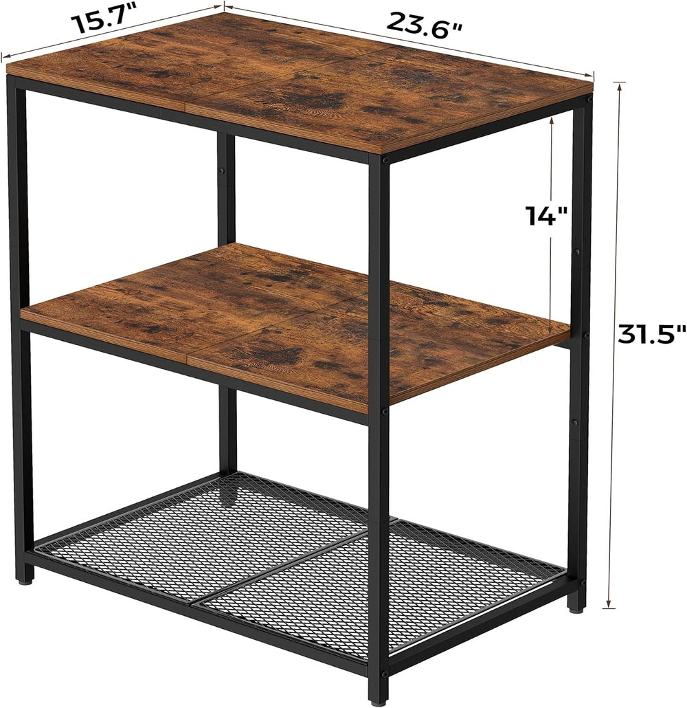 Homleke Kitchen Island with 3 Shelves, Workbench, Microwave Stand