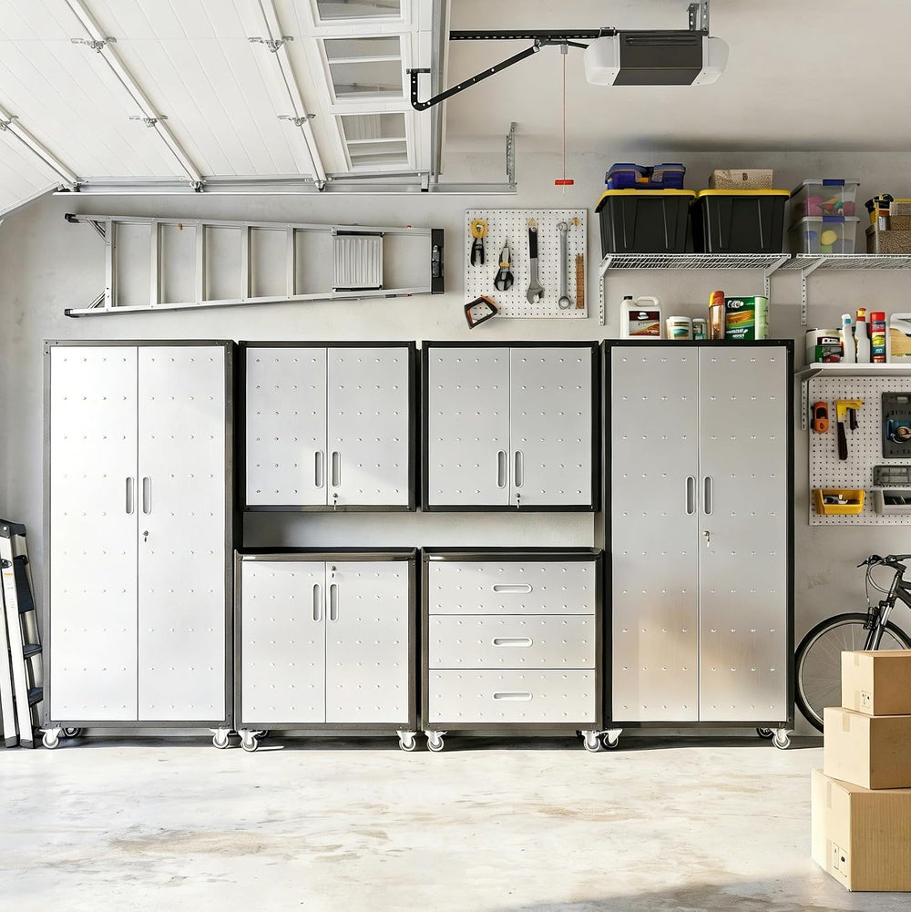 Garage Cabinet System | Heavy Duty Steel All-in-One Modular Garage Cabinet Se...