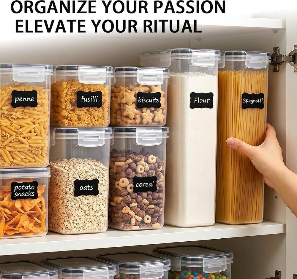 24 PCS Airtight Food Storage Containers with Lids, Plastic Kitchen and Organi...