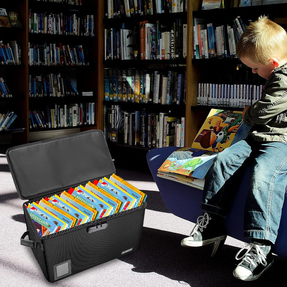Comic Book Storage Box with Lock, Fireproof Comic Bin, 2Pack