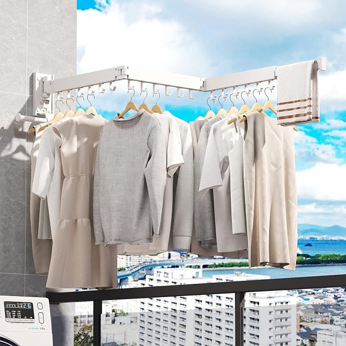 Drying Rack, Wall Mounted Clothes Rack, 220lbs Capacity