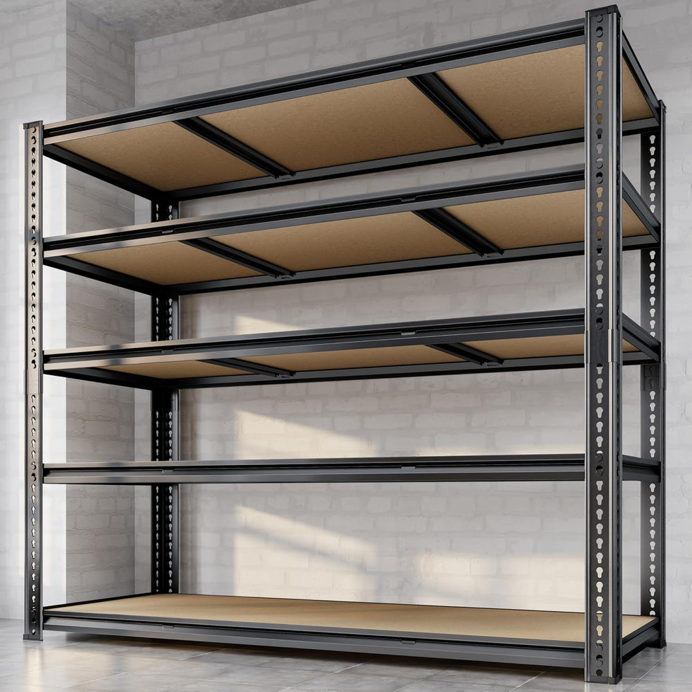 48"W Garage Shelving, 3050LBS Storage Shelves Heavy Duty, 5 Tier Metal S...