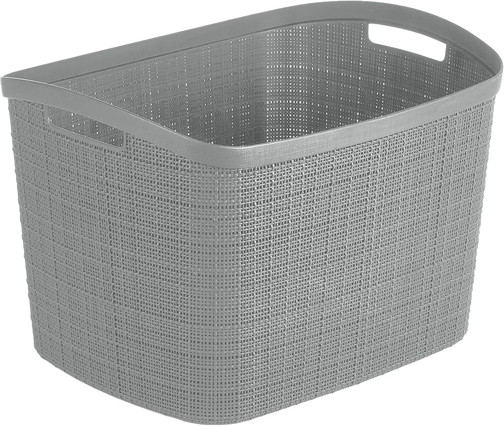 Curver Set of 2 XL 30.5 L Jute Decorative Plastic Organization and Storage Ba...