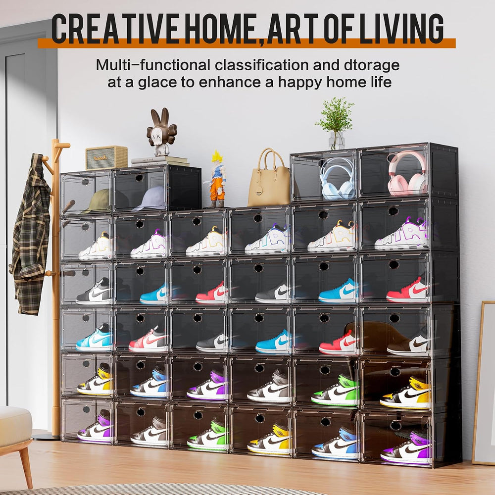 KEFA 1 PACK XL Shoe Storage Box Side Open Shoe Organizer