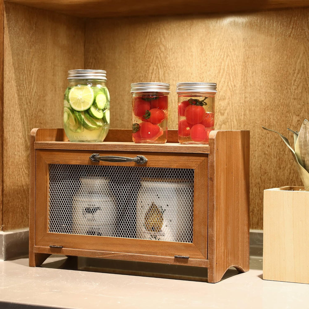 COLLECTIVE HOME - Storage Cabinet, Mini Countertop Cabinet, Wood Organizer fo...