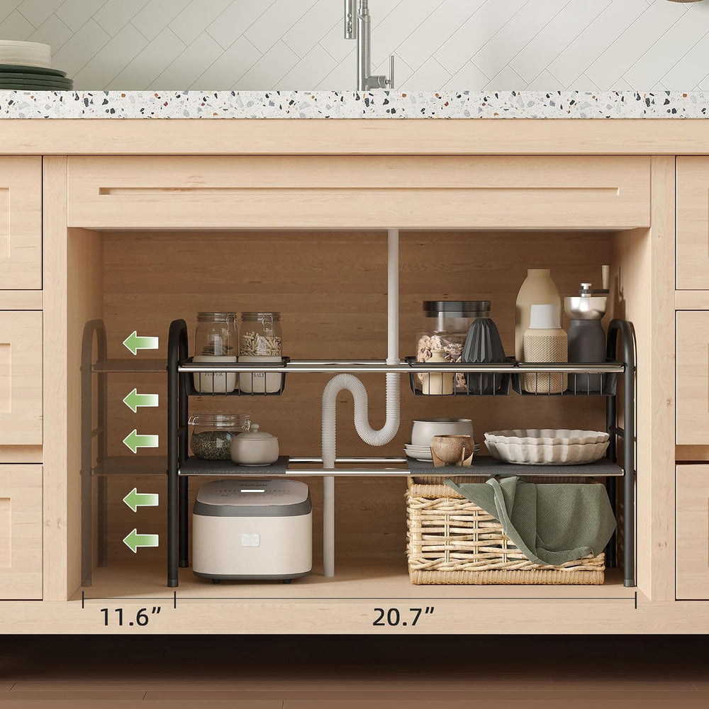 Under Sink Organizers and Storage,Expandable under cabinet organizer Shelf