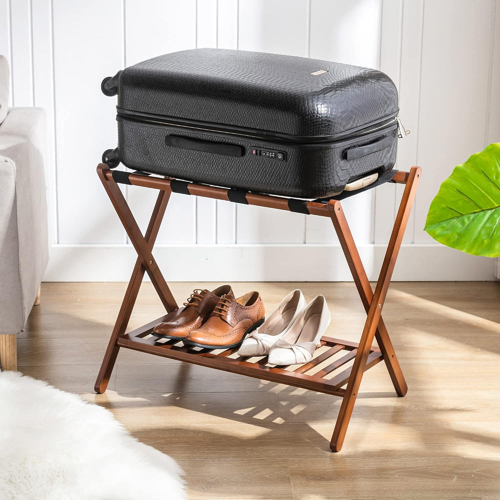 Luggage Racks Suitcase Stand Foldable With Storage Shelf For Guest Room Hotel...