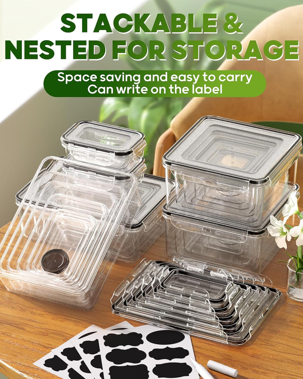 70 PCS Food Storage Containers with Lids(35 Containers & 35 Lids), BPA-Fr...