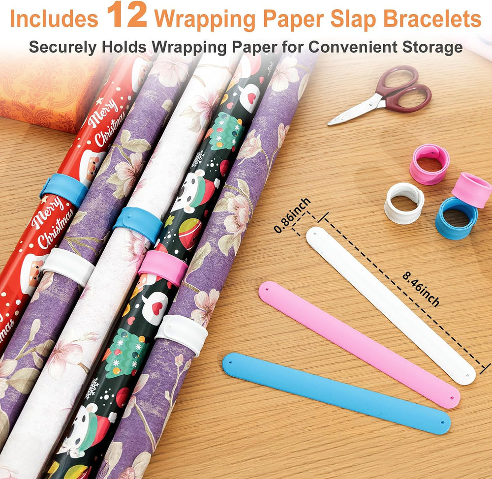 Aquzee Wrapping Paper Storage, Gift Wrapping Paper Organizer Storage, White
