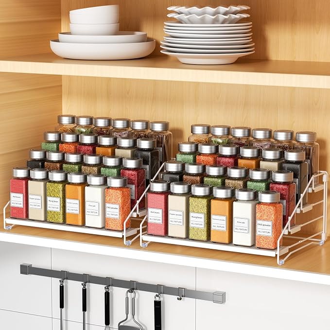 RCHYFEED Spice Rack Organizer for Cabinet, 4 Tier Spice Organization for
